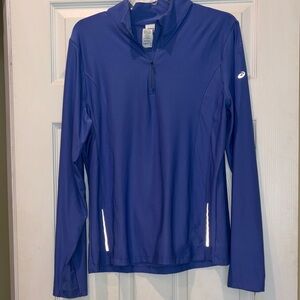 Asics Royal Blue Long-Sleeve 1/4 Zip Running Top